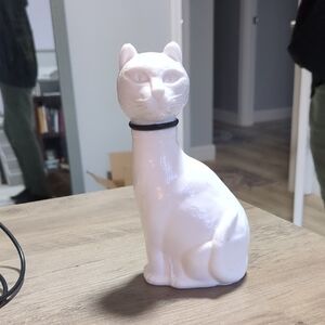 Vintage 70's Italian White Cat Decanter By Gori Rose